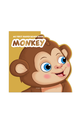 My First Shaped Board book - Monkey, Die-Cut Animals, Picture Book for Children