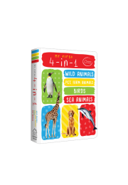 My First 4 In 1 One Wild Animals, Pet and Farm Animals, Birds, Sea Animals: Padded Board Books