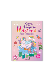 Born To Be Awesome Unicorn - Sticker Coloring Book With 100+ Stickers: Fun Activity Book For Children